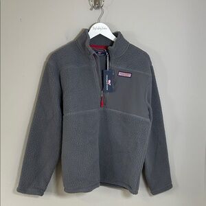VINEYARD VINES STILLWATER SHERPA HALF ZIP PULLOVER  CHEST POCKET Sz M NEW